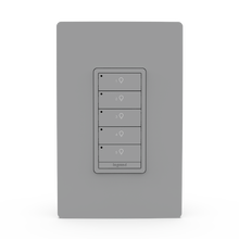 Wattstopper PLUS Wireless Slim Switch, 5B 0R, Gray