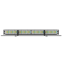 TechChoice Cat 6A Flat - Standard Density Patch Panel - 24 Ports / 2RU BLACK