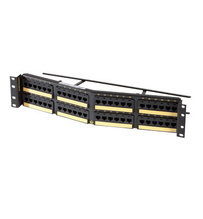 Clarity Cat6a 48 port angled panel - 110/6port - T568A/B - 3.5 x 19 - HD Clarity Cat6a 48 port angled panel - 110/6port - T568A/B - 3.5 x 19 - HD