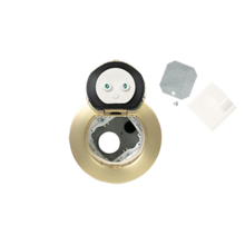 4In Unwired Flush Style Assembly Poke-Thru Satin Brass