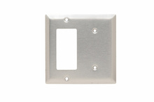 2-Gang 302/304 Stainless Steel Wall Plate, 1 Blank and 1 Decorator