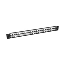 Flat Keystone Panel, 48P, 1 RU, Black