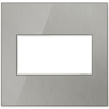 adorne® Brushed Stainless 2-Gang Screwless Wall Plate