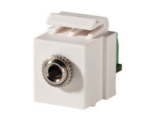 Keystone, 3.5mm Stereo Jack, Screw Terminal, Fog White Keystone, 3.5mm Stereo Jack, Screw Terminal, Fog White