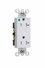 20A 125V Heavy Duty Hospital-Grade Tamper-Resistant Decorator Duplex Receptacle, Back and Side Wire, White 20A 125V Heavy Duty Hospital-Grade Tamper-Resistant Decorator Duplex Receptacle, Back and Side Wire, White