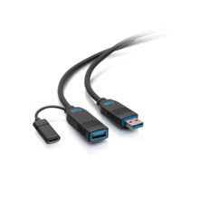 25ft (7.6m) C2G Performance Series USB-A Male to USB-A Female Active Optical Extension Cable (AOC) - 3.2 Gen 2 (10Gbps) Plenum Rated 25ft (7.6m) C2G Performance Series USB-A Male to USB-A Female Active Optical Extension Cable (AOC) - 3.2 Gen 2 (10Gbps) Plenum Rated