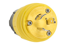 Turnlok® Watertight Locking Plug, 20A 125V, NEMA 4X/6P Rated, Non-NEMA 26W08 Config, Yellow Turnlok® Watertight Locking Plug, 20A 125V, NEMA 4X/6P Rated, Non-NEMA 26W08 Config, Yellow