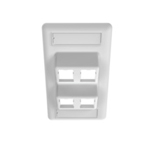 Single Gang HDJ Angled Faceplate, 4 Port, White