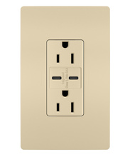 Discontinued - radiant® 15A Tamper-Resistant USB Type C/C Outlet, Ivory