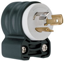 15A Angle Plug - Black Back Body, White Front Body 15A Angle Plug - Black Back Body, White Front Body
