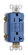 radiant® 20A Duplex Self-Test GFCI Receptacles with SafeLock® Protection, North American Compliant, Blue radiant® 20A Duplex Self-Test GFCI Receptacles with SafeLock® Protection, North American Compliant, Blue