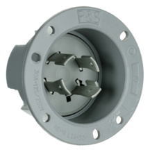 30A NEMA L1430 Flanged Inlet, Gray 30A NEMA L1430 Flanged Inlet, Gray