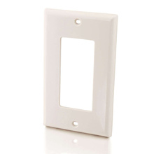 Decorative One Cutout Single Gang Wall Plate - White Decorative One Cutout Single Gang Wall Plate - White