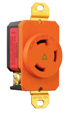 30A NEMA L530 Single Receptacle, Orange, Isolated Ground 30A NEMA L530 Single Receptacle, Orange, Isolated Ground