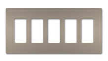 radiant® 5-Gang Screwless Wall Plate, Nickel