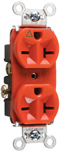 Isolated Ground Heavy Duty Spec Grade Receptacles, Back and Side Wire, 20A, 250V, Orange