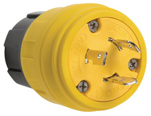 Turnlok® Watertight Locking Plug, 20A 277V, NEMA 4X/6P Rated, NEMA L7-20P Config, Yellow Turnlok® Watertight Locking Plug, 20A 277V, NEMA 4X/6P Rated, NEMA L7-20P Config, Yellow