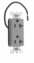 PlugTail® Decorator Split Circuit Spec Grade Receptacle, 20A, 125V, Gray PlugTail® Decorator Split Circuit Spec Grade Receptacle, 20A, 125V, Gray