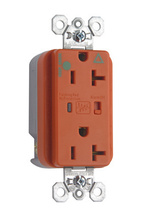 Isolated Ground Hospital Grade Surge Protective Duplex Receptacle, Orange Isolated Ground Hospital Grade Surge Protective Duplex Receptacle, Orange