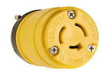 Rubber Dust-Tight NEMA L5-20 Locking Connector, 20A 125V, Yellow Rubber Dust-Tight NEMA L5-20 Locking Connector, 20A 125V, Yellow