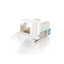 Discontinued - 90° Cat5E RJ45 UTP Keystone Jack - White
