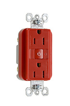 15A, 125V Plug Load RF Half-Control Fed Spec Receptacle, Red 15A, 125V Plug Load RF Half-Control Fed Spec Receptacle, Red