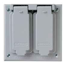 2-Gang Cast Weatherproof Cover, 1 Toggle and 1 Duplex, Gray 2-Gang Cast Weatherproof Cover, 1 Toggle and 1 Duplex, Gray