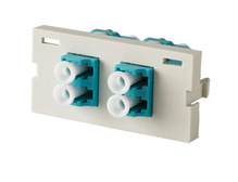Series II Module, 2-LC Duplex (4 Fibers) Multimode, Aqua adapters, 180 degree exit Series II Module, 2-LC Duplex (4 Fibers) Multimode, Aqua adapters, 180 degree exit