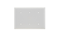 3-Gang Thermoset Wall Plate, Blank, Strap Mounted, White 3-Gang Thermoset Wall Plate, Blank, Strap Mounted, White