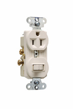 15A 120V/125V Combination Single-Pole Toggle Switch and Single Receptacle, Light Almond