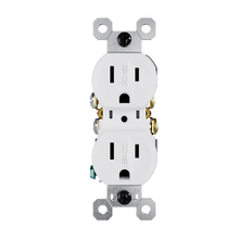 TradeMaster® 15A 125V Tamper-Resistant External Pressure Plated Duplex Receptacle, Weather-Resistant, White