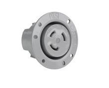 30A NEMA L1130 Flanged Outlet, Gray 30A NEMA L1130 Flanged Outlet, Gray