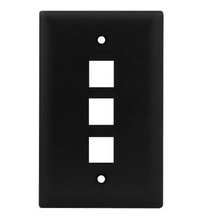 1-Gang, 3-Port Wall Plate, Black