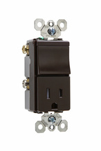 Discontinued - Discontinued - Trademaster® Tamper-Resistant Switch/Receptacle, Brown