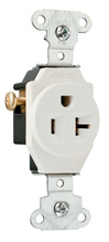 20A 125V Heavy Duty Spec-Grade Single Receptacle, Side Wire, Light Almond