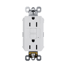 PlugTail® Specification Grade Tamper-Resistant 15A Duplex Self- Test Feed-Through GFCI Receptacles with SafeLock® Protection, White