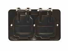 1-Gang Flip Lid Duplex Cover Plate, Black 1-Gang Flip Lid Duplex Cover Plate, Black