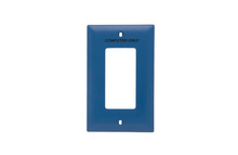 TradeMaster® 1-Gang Nylon Wall Plate, 1 Decorator Opening, Pad Printed "Computer Only", Blue