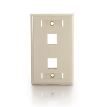 Discontinued - Two Port Keystone Single Gang Wall Plate - Ivory