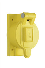 Thermoplastic Flip Lid Weatherproof Cover for 50A Turnlok®, Yellow Thermoplastic Flip Lid Weatherproof Cover for 50A Turnlok®, Yellow