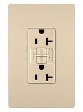 radiant® Tamper-Resistant Dual Function 20A Duplex Self-Test AFCI/GFCI receptacle, Ivory