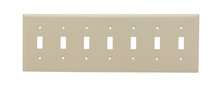 7-Gang 302/304 Stainless Steel Wall Plate, Toggle Switch Openings, Painted Ivory