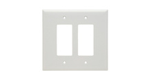 Jumbo 2-Gang Thermoset Wall Plate, 2 Decorator Openings, White Jumbo 2-Gang Thermoset Wall Plate, 2 Decorator Openings, White