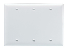 3-Gang Thermoset Wall Plate, Blank, Box Mounted, White 3-Gang Thermoset Wall Plate, Blank, Box Mounted, White