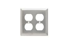2-Gang 302/304 Stainless Steel Wall Plate, Duplex Receptacle Openings