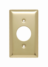 1-Gang Polished Brass Wall Plate, Single Receptacle Opening