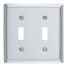 2-Gang 302/304 Stainless Steel Wall Plate, Toggle Switch Openings