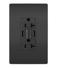 radiant® GFCI USB Outlet with SafeLock® Protection, Type A, 20A, Tamper-Resistant, Black