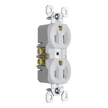Trademaster® 15A/125V Duplex Receptacle, White Trademaster® 15A/125V Duplex Receptacle, White
