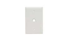 Junior Jumbo 1-Gang Thermoset Wall Plate, 0.53-in Round Opening for Telephone or Cable, White Junior Jumbo 1-Gang Thermoset Wall Plate, 0.53-in Round Opening for Telephone or Cable, White